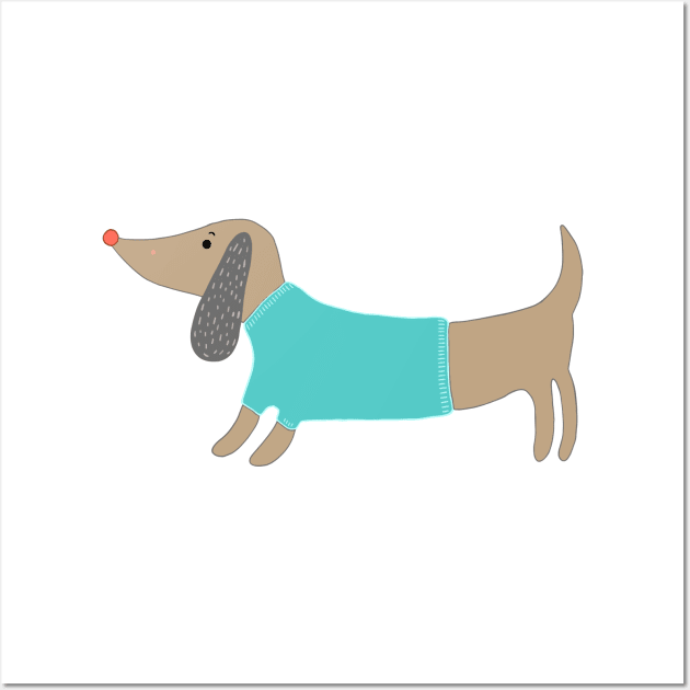 Cute simple hand drawn doggie Wall Art by bigmomentsdesign